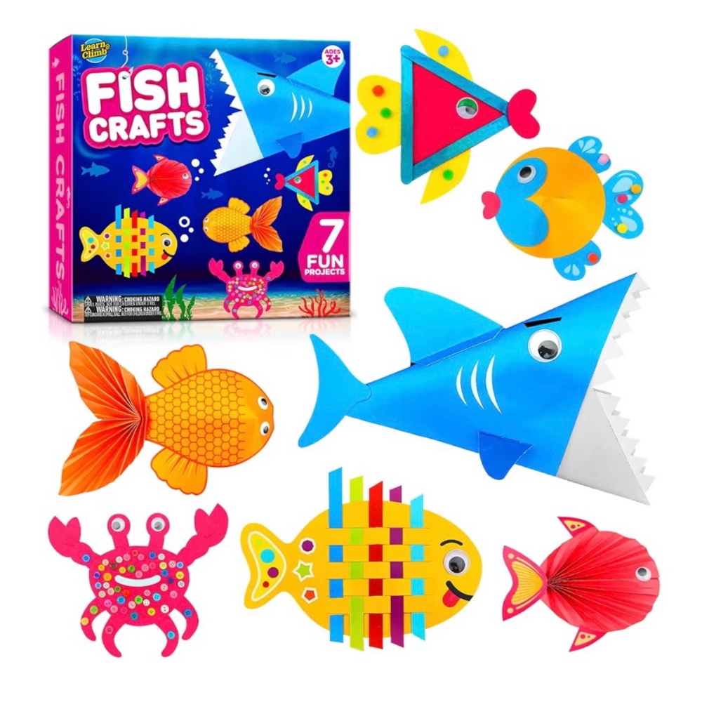 Fish Crafts Kit - Blue, Yellow, Red set of 3 packs